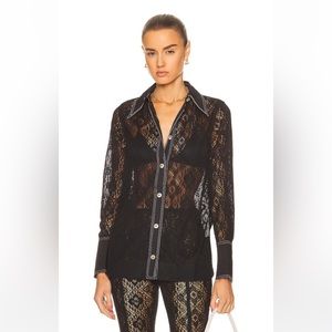 NWT GANNI Lace Long-Sleeve Shirt